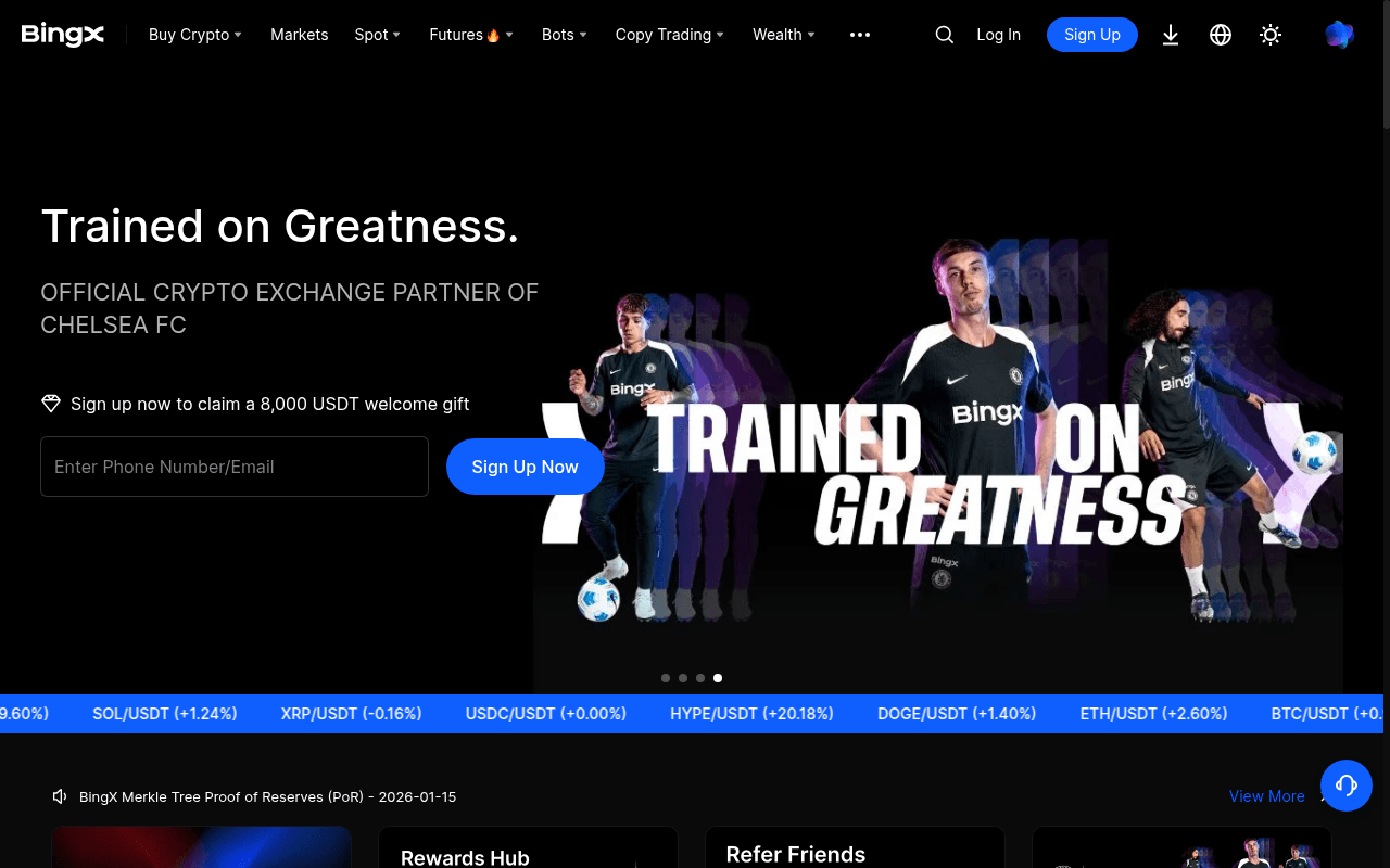BingX homepage