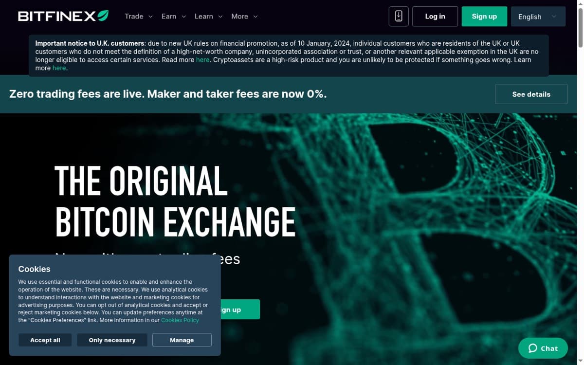 Homepage view on desktop